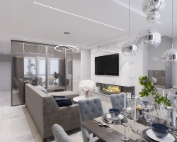 Дизайн 3-х комнатной квартиры в ЖК "Белый Ангел" в современном стиле