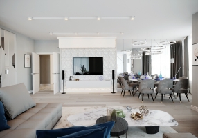 Дизайн 4-х комнатной квартиры в ЖК "Покровский" в современном стиле