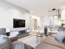 Дизайн квартиры в ЖК "Белый Ангел" в стиле минимализм