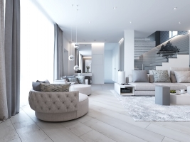 Дизайн дома в стиле минимализм. Ясная поляна