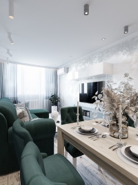 Дизайн однокомнтаной квартиры в современном стиле, ЖК "Белый Ангел"