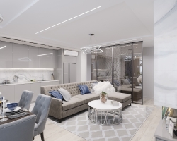 Дизайн 3-х комнатной квартиры 95 кв.м в современном стиле, ЖК "Белый Ангел"