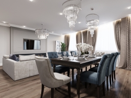 Дизайн 4-х комнатной квартиры в классическом стиле. ЖК Тихий Дон