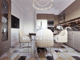 3-х Комнатная квартира 91  кв.м. ЖК "Дом на Адыгейской" в классическом стиле